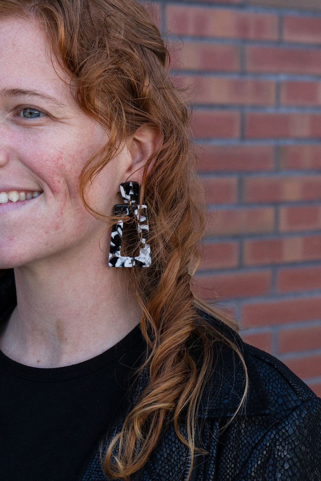 Avery Earrings- Black & White from Spiffy & Splendid