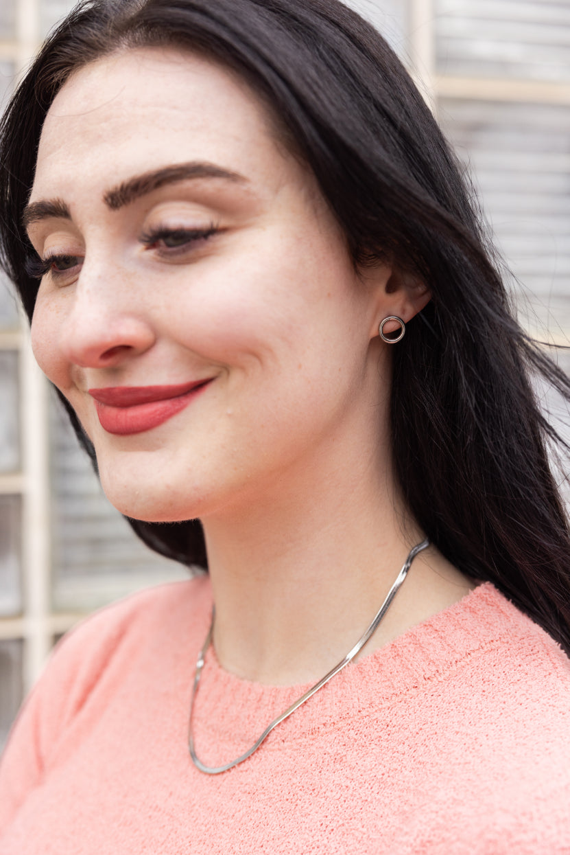 Luxe Silver Oriana Studs - Small from Spiffy & Splendid