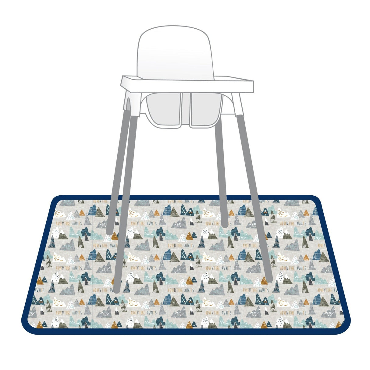 Adventure Awaits Splash Mat - A Waterproof Catch-All for Highchair Spills and More! from BapronBaby