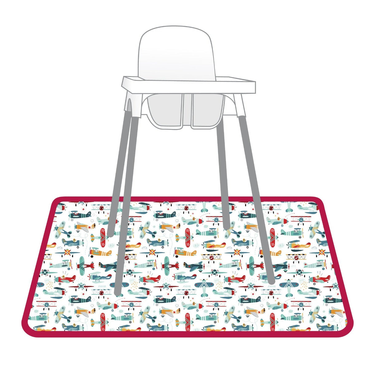 Retro Airplanes Splash Mat - A Waterproof Catch-All for Highchair Spills and More! from BapronBaby