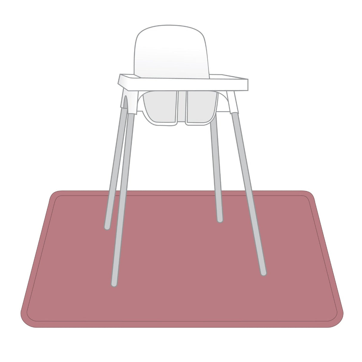 Solid Blush Minimalist Splash Mat - A Waterproof Catch-All for Highchair Spills and More! from BapronBaby