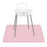 Dino Friends - Blush Splash Mat - A Waterproof Catch-All for Highchair Spills and More! from BapronBaby