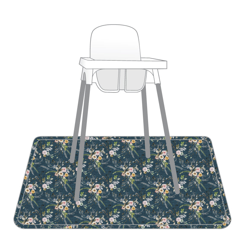 Boho Floral Splash Mat - A Waterproof Catch-All for Highchair Spills and More! from BapronBaby