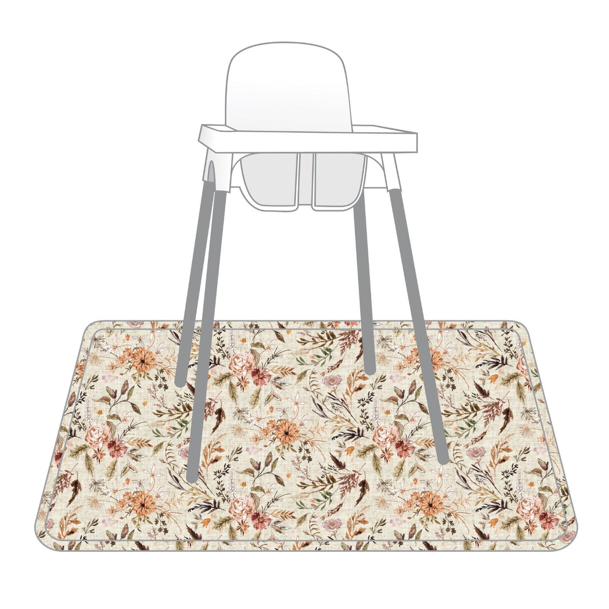 Delilah Floral Splash Mat - A Waterproof Catch-All for Highchair Spills and More! from BapronBaby