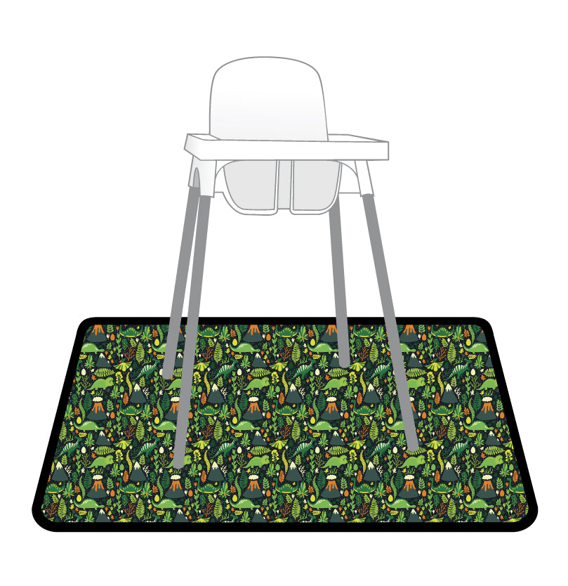 Dino Days Splash Mat - A Waterproof Catch-All for Highchair Spills and More! SALE from BapronBaby