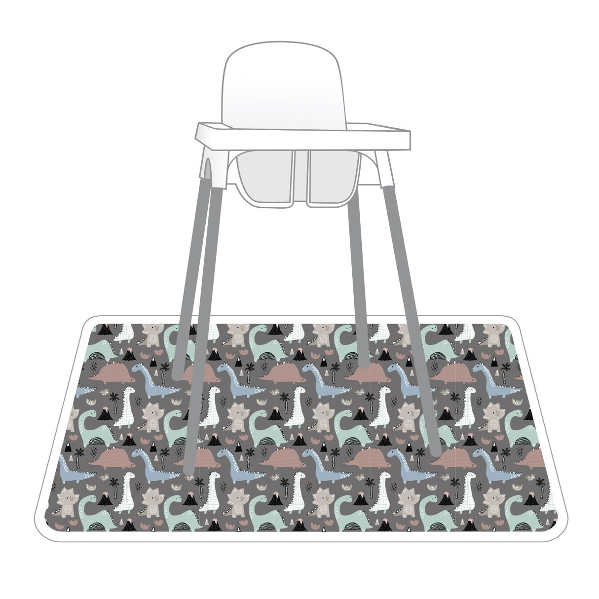 Dinosaur Drawing Splash Mat - A Waterproof Catch-All for Highchair Spills and More! SALE from BapronBaby