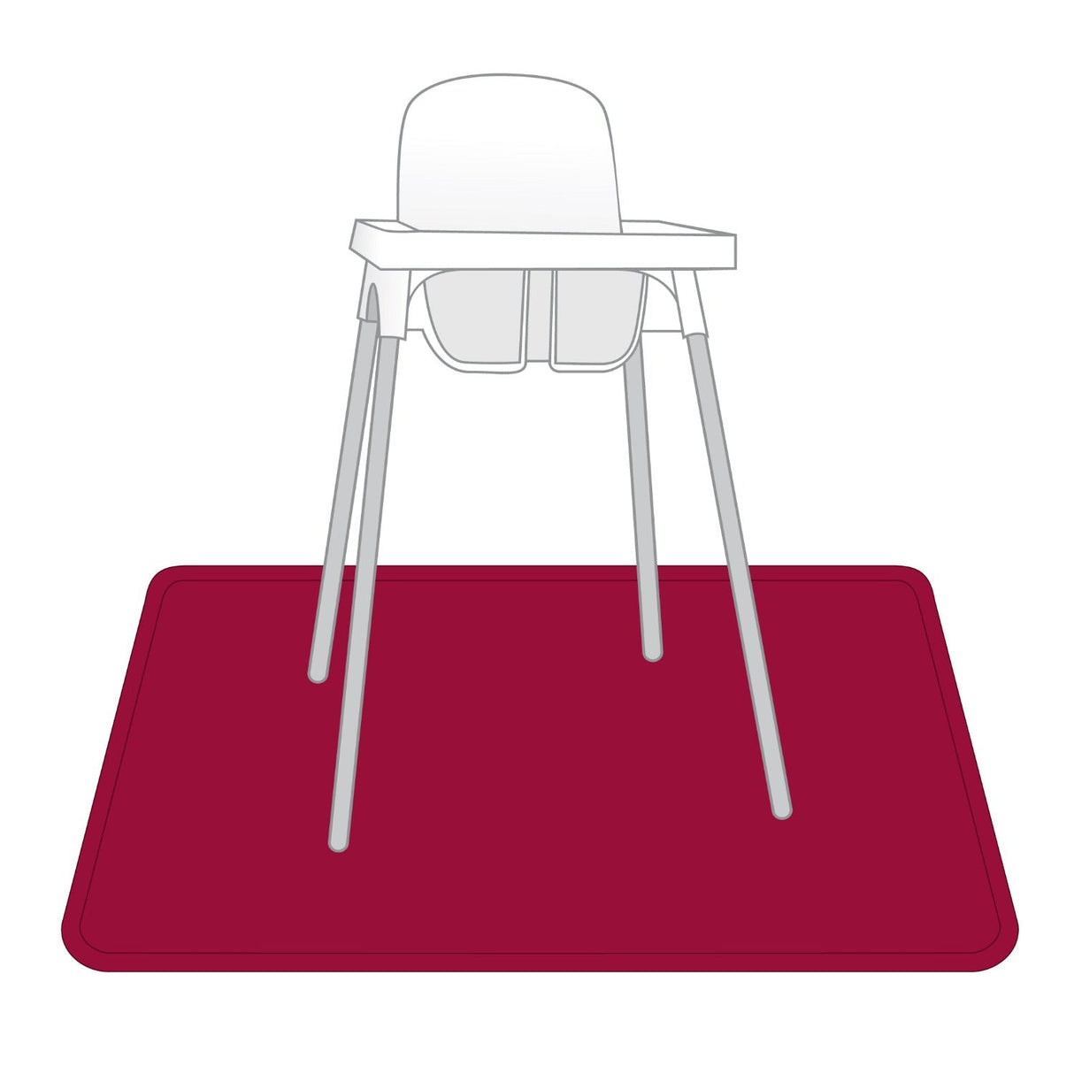 Solid Cranberry Minimalist Splash Mat - A Waterproof Catch-All for Highchair Spills and More! from BapronBaby
