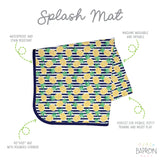 Summer Stripes - Pineapple - Splash Mat - A Waterproof Catch-All for Highchair Spills and More! from BapronBaby
