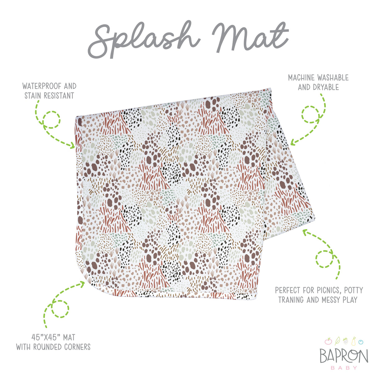 Wild Splash Mat - A Waterproof Catch-All for Highchair Spills and More! from BapronBaby
