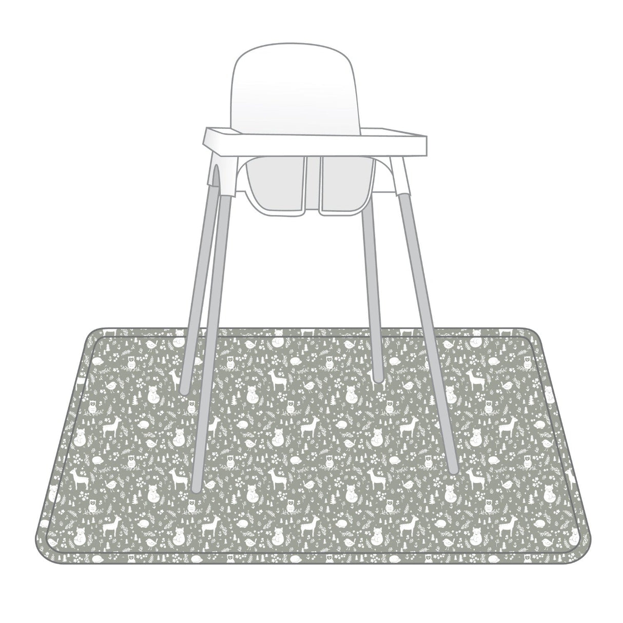 Forest Friends Splash Mat - A Waterproof Catch-All for Highchair Spills and More! from BapronBaby