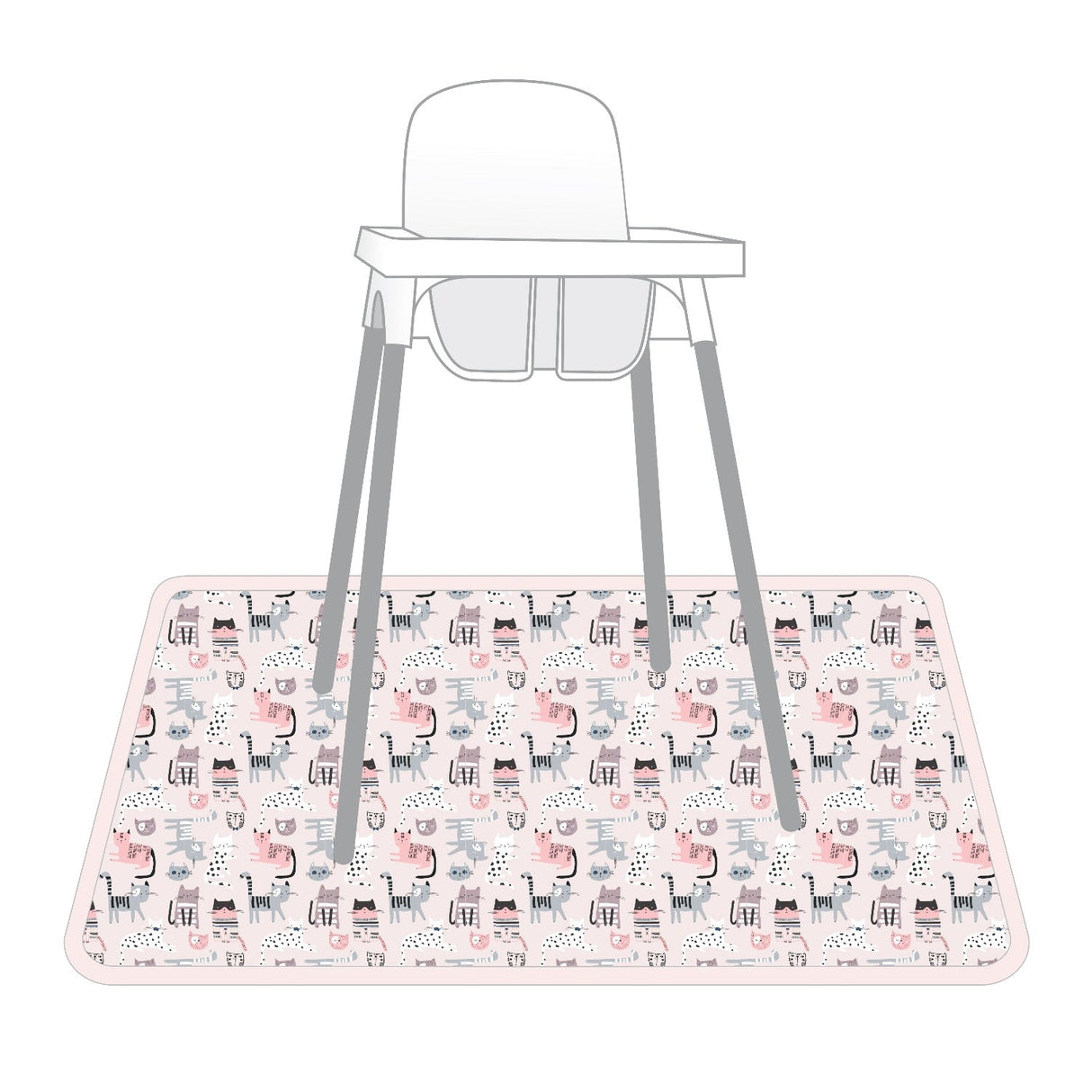 Kitty Splash Mat - A Waterproof Catch-All for Highchair Spills and More! from BapronBaby
