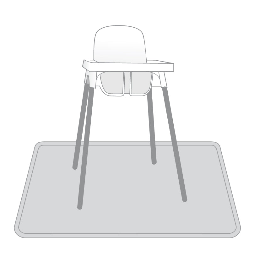 Solid Light Gray Minimalist Splash Mat - A Waterproof Catch-All for Highchair Spills and More! from BapronBaby