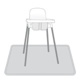 Solid Light Gray Minimalist Splash Mat - A Waterproof Catch-All for Highchair Spills and More! from BapronBaby