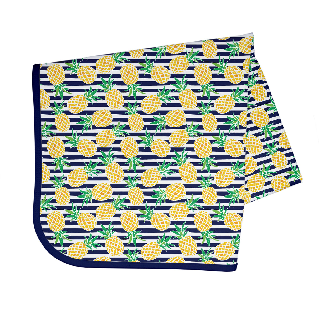 Summer Stripes - Pineapple - Splash Mat - A Waterproof Catch-All for Highchair Spills and More! from BapronBaby