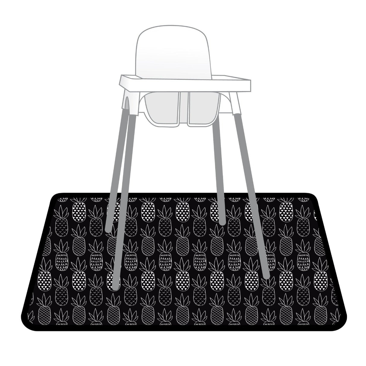 Pineapple Monochrome Splash Mat - A Waterproof Catch-All for Highchair Spills and More! from BapronBaby
