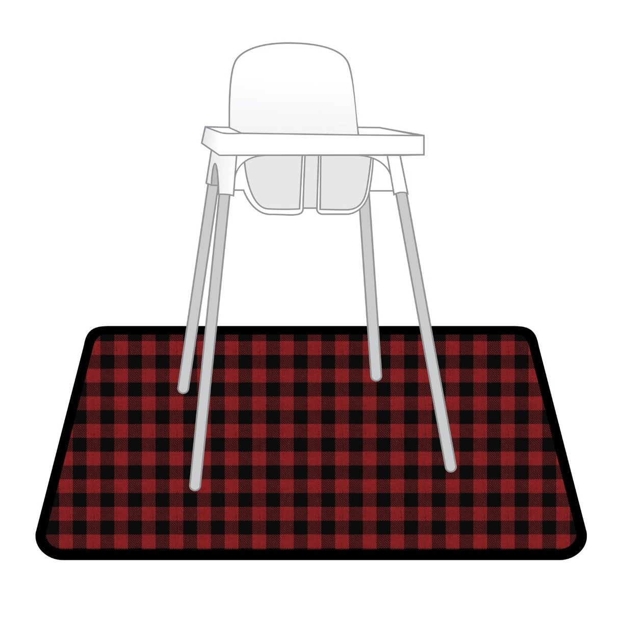 Red Buffalo Plaid Splash Mat - A Waterproof Catch-All for Highchair Spills and More! SALE from BapronBaby