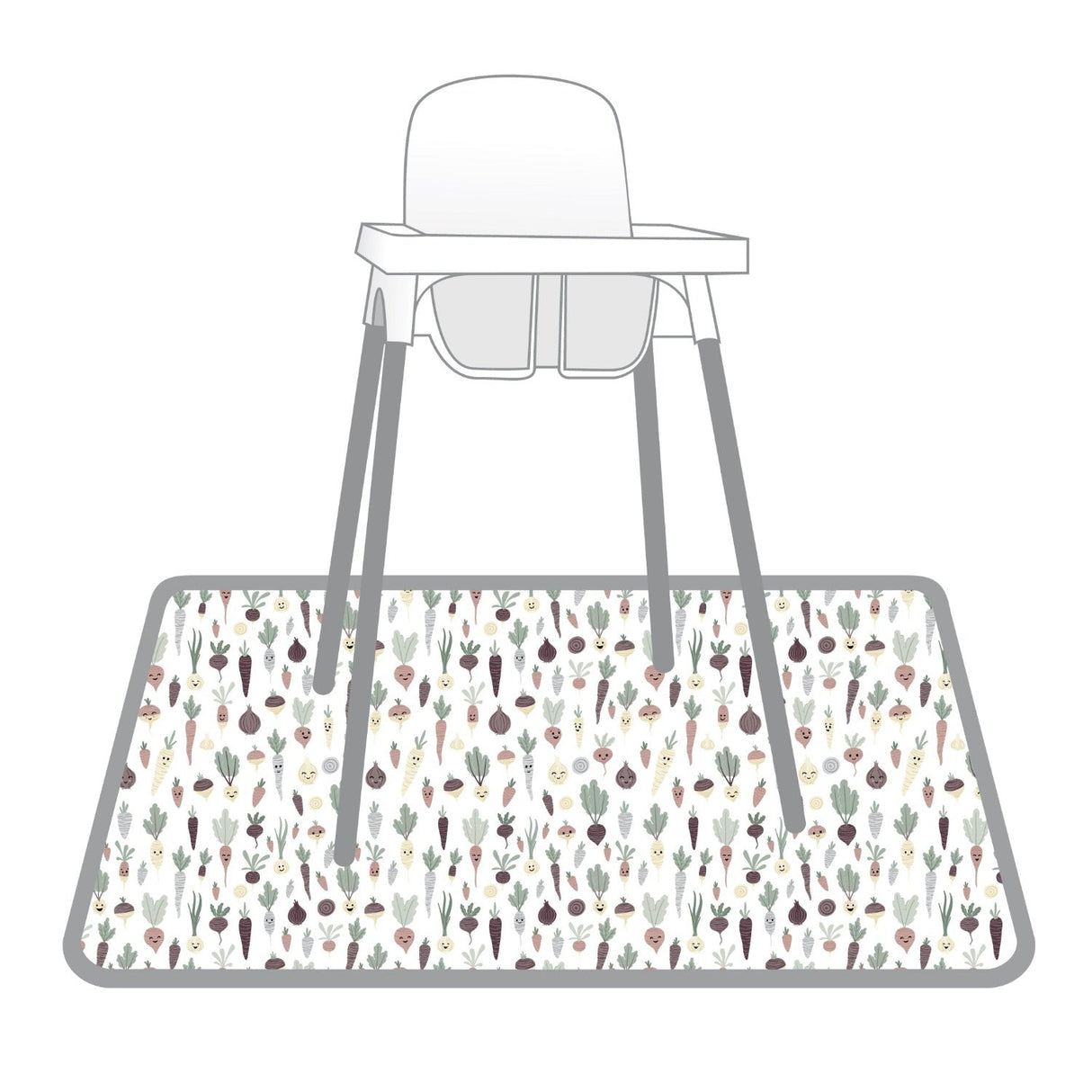 Root Veggies Splash Mat - A Waterproof Catch-All for Highchair Spills and More! from BapronBaby