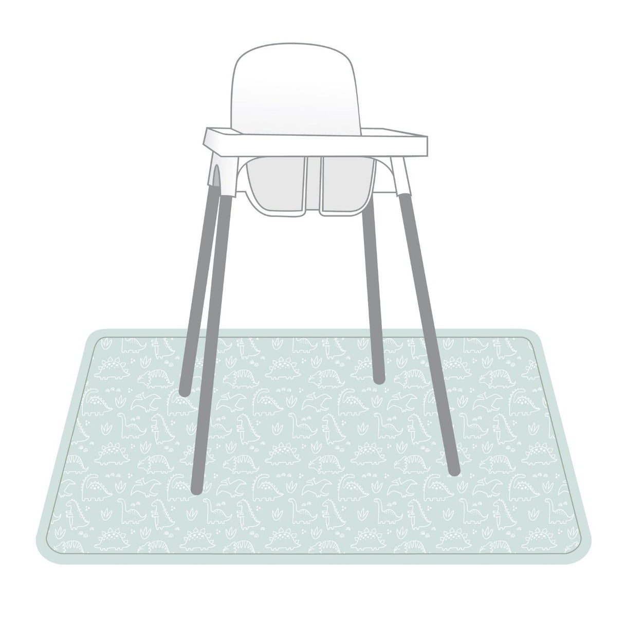 Dino Friends - Sage Splash Mat - A Waterproof Catch-All for Highchair Spills and More! from BapronBaby