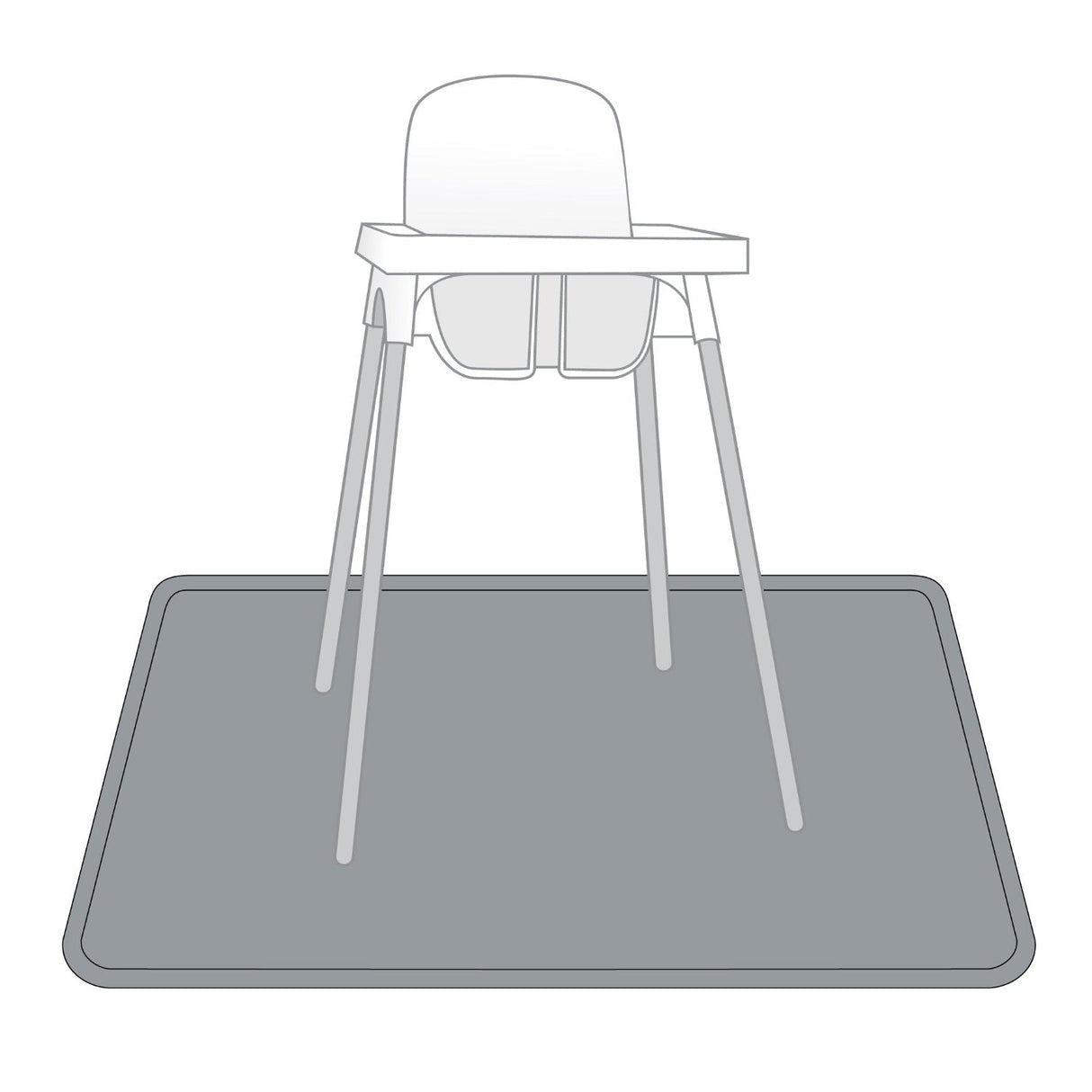 Solid Slate Minimalist Splash Mat - A Waterproof Catch-All for Highchair Spills and More! from BapronBaby