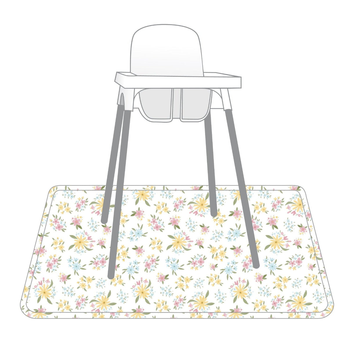 Pastel Floral Splash Mat - A Waterproof Catch-All for Highchair Spills and More! from BapronBaby