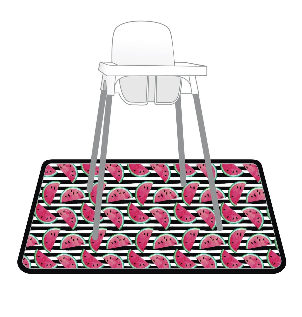 Summer Stripes - Watermelon - Splash Mat - A Waterproof Catch-All for Highchair Spills and More! from BapronBaby