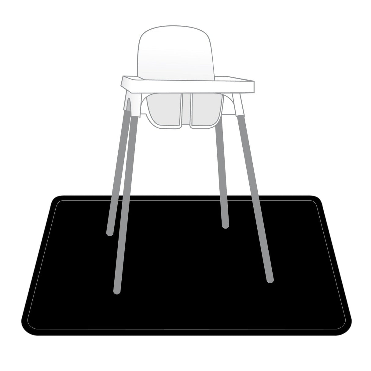 Solid Black Minimalist Splash Mat - A Waterproof Catch-All for Highchair Spills and More! from BapronBaby