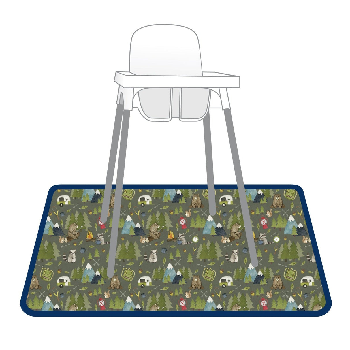 Camping Bears Splash Mat - A Waterproof Catch-All for Highchair Spills and More! from BapronBaby