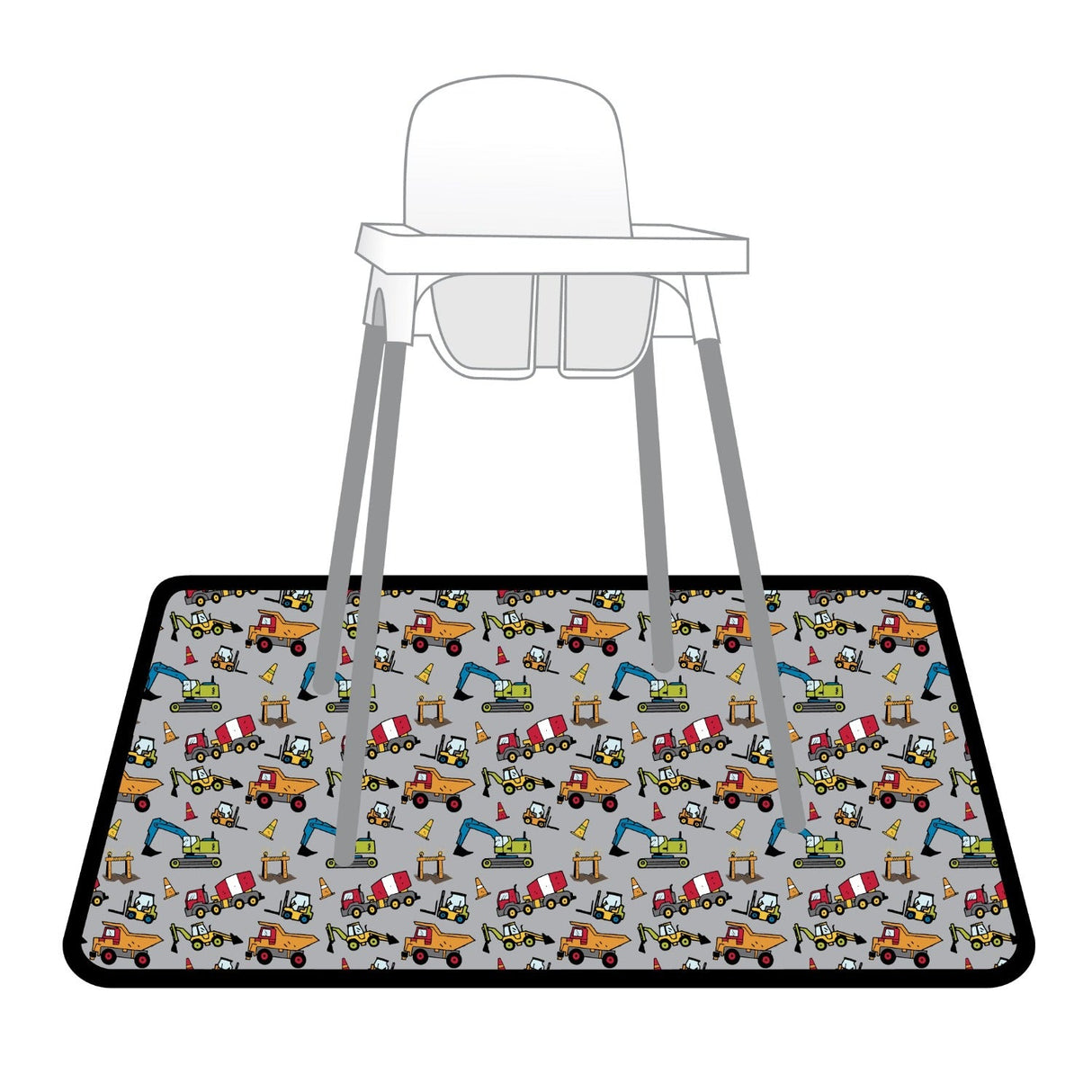 Construction Zone Splash Mat - A Waterproof Catch-All for Highchair Spills and More! from BapronBaby