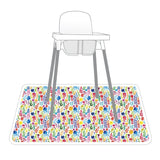 Rainbow Watercolor Floral Splash Mat - A Waterproof Catch-All for Highchair Spills and More! from BapronBaby