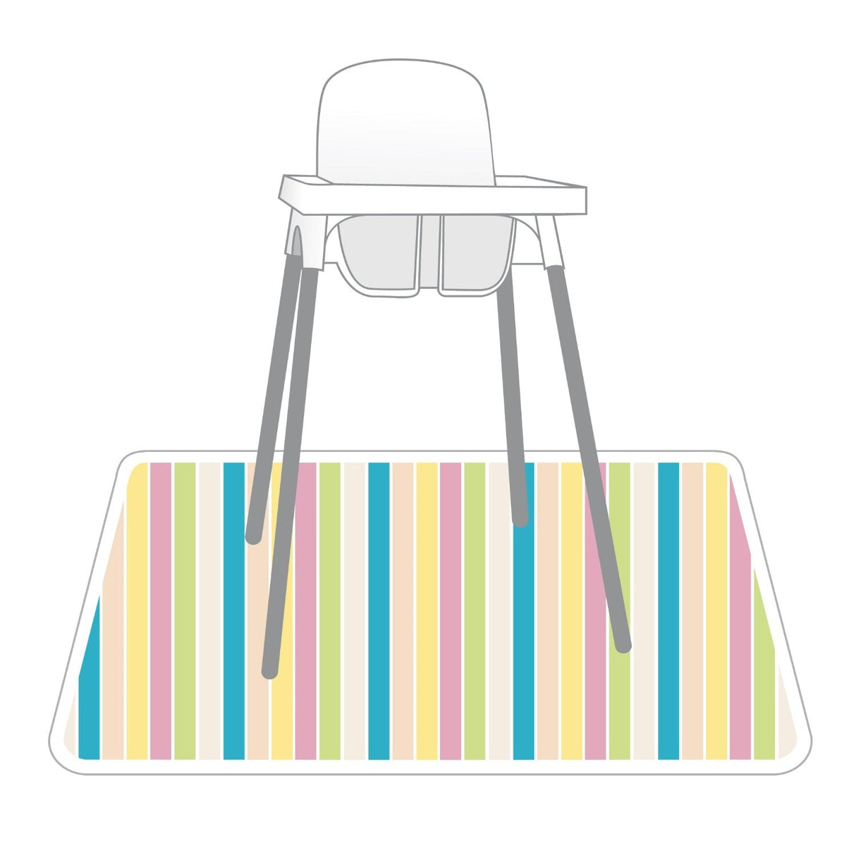 Rainbow Stripes Splash Mat - A Waterproof Catch-All for Highchair Spills and More! from BapronBaby