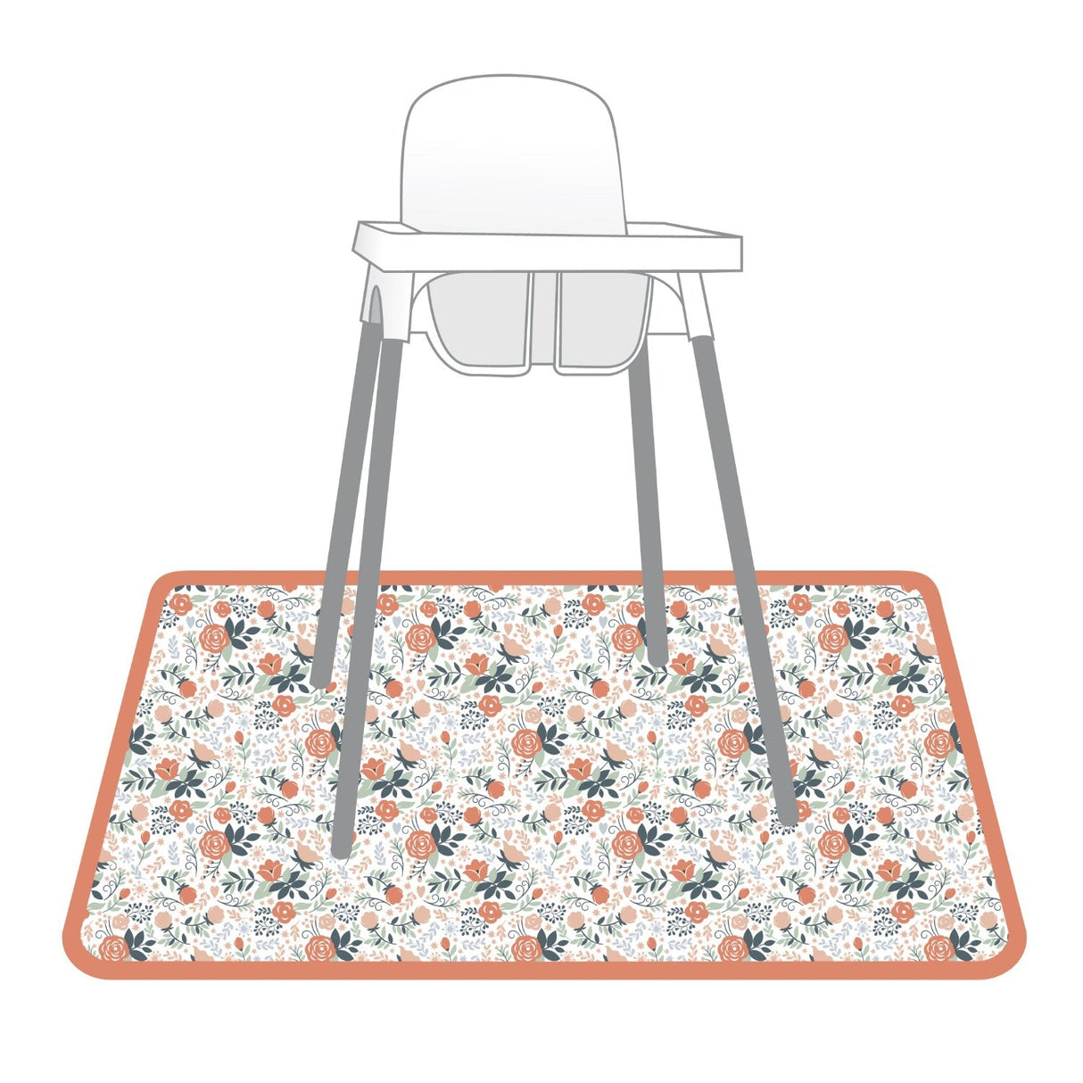 Vintage Rose Splash Mat - A Waterproof Catch-All for Highchair Spills and More! from BapronBaby