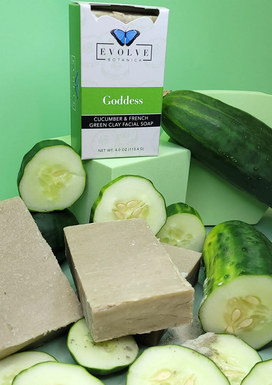 Standard Soap - Goddess Cucumber & French Green Clay (Facial Soap) from Evolve Botanica