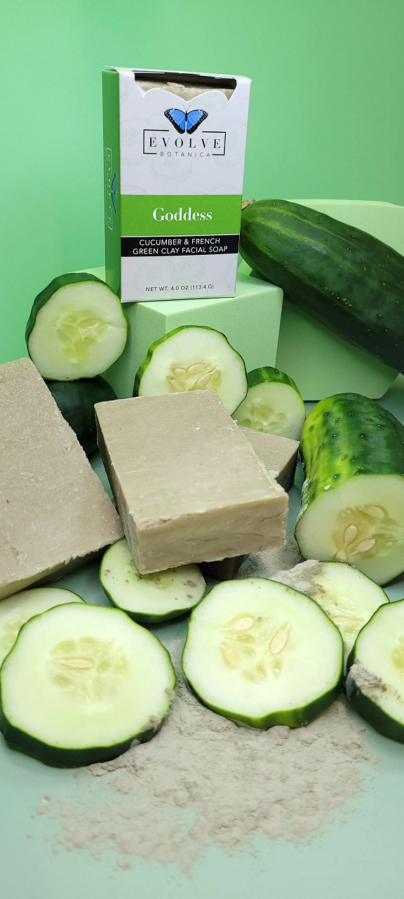 Standard Soap - Goddess Cucumber & French Green Clay (Facial Soap) from Evolve Botanica