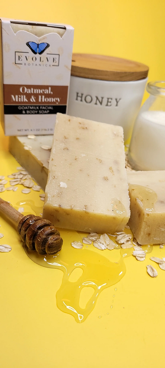 Standard Soap - Oatmeal, Milk & Honey (Goatmilk Facial & Body Soap) from Evolve Botanica