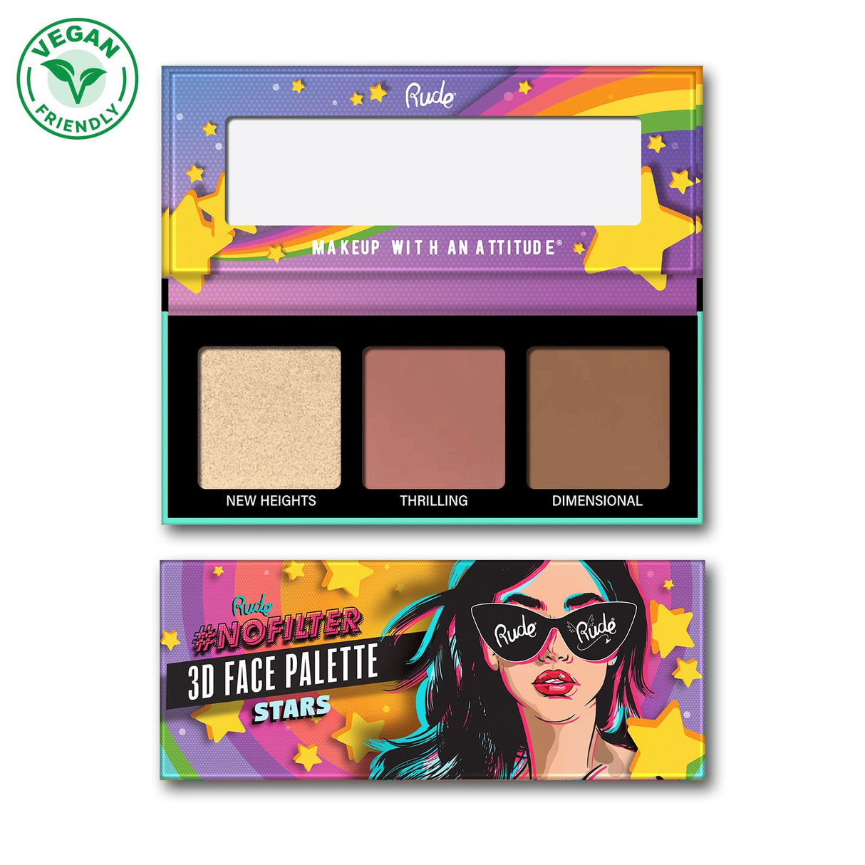 NoFilter 3D Face Palette - Stars from Rude Cosmetics