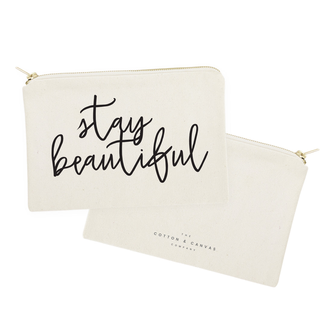 Stay Beautiful Cotton Canvas Cosmetic Bag from The Cotton & Canvas Co.