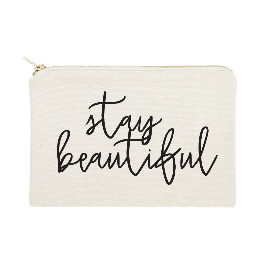 Stay Beautiful Cotton Canvas Cosmetic Bag from The Cotton & Canvas Co.