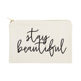 Stay Beautiful Cotton Canvas Cosmetic Bag from The Cotton & Canvas Co.