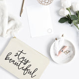 Stay Beautiful Cotton Canvas Cosmetic Bag from The Cotton & Canvas Co.