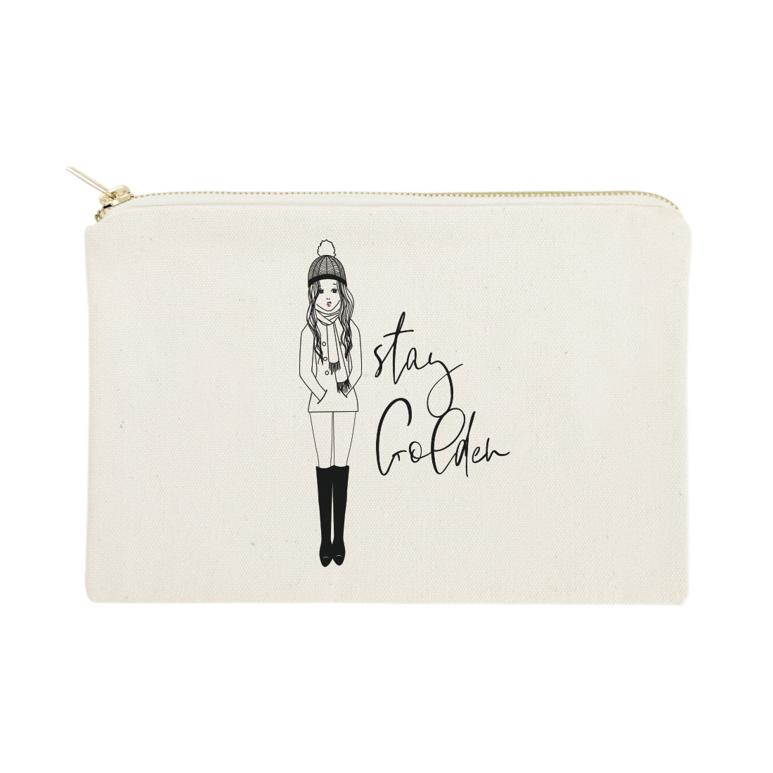 Stay Golden Cotton Canvas Cosmetic Bag from The Cotton & Canvas Co.