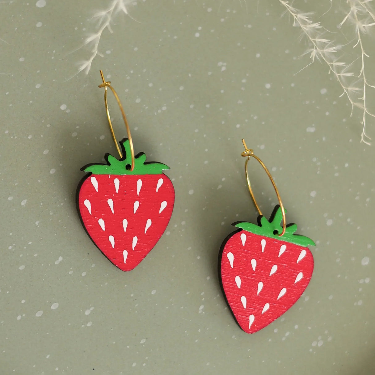 Strawberry Hoop Earrings from LE CHIC MIAMI