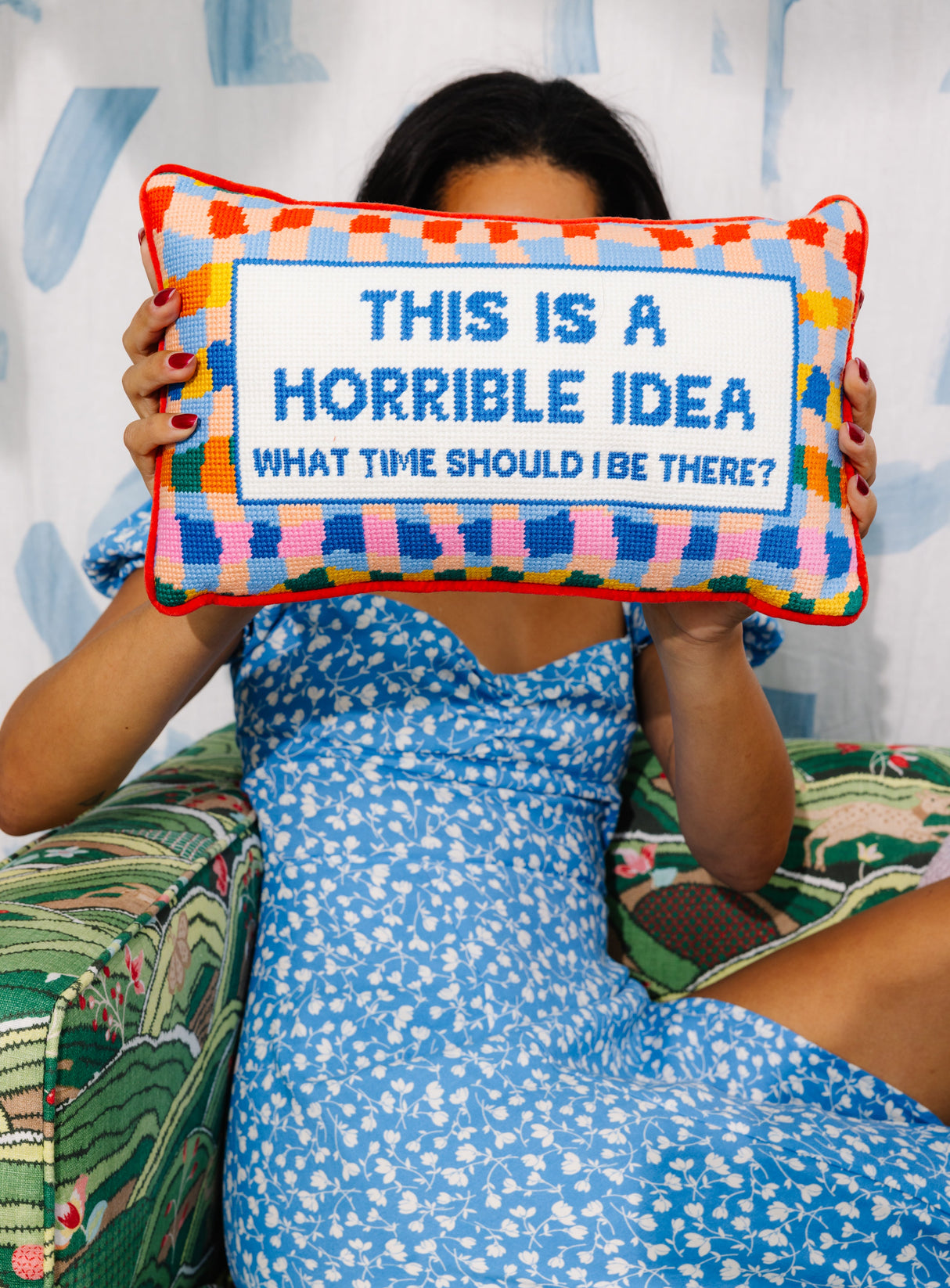 Horrible Idea Needlepoint Pillow from Furbish Studio
