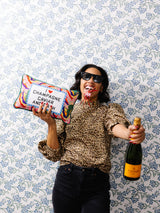 Caviar and Cash Needlepoint Pillow from Furbish Studio