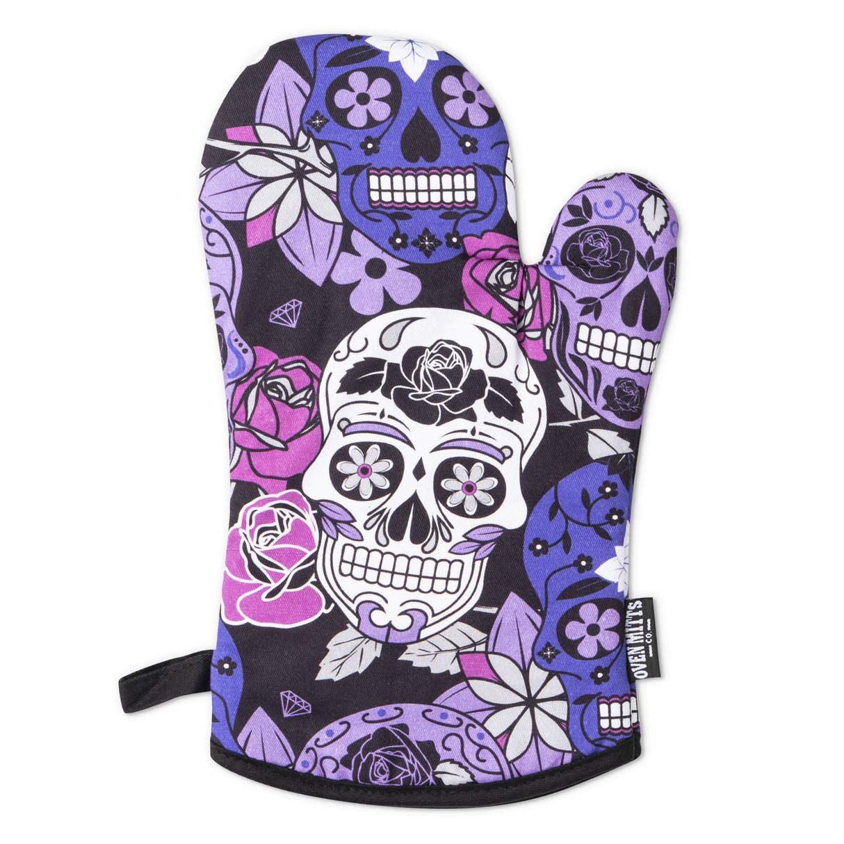 Sugar Skull Purple Oven Mitts And Potholder Set From Zapps Clothing