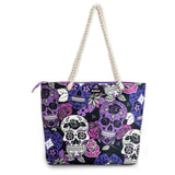 Sugar Skull Purple Shoulder Beach Bag From Zapps Clothing