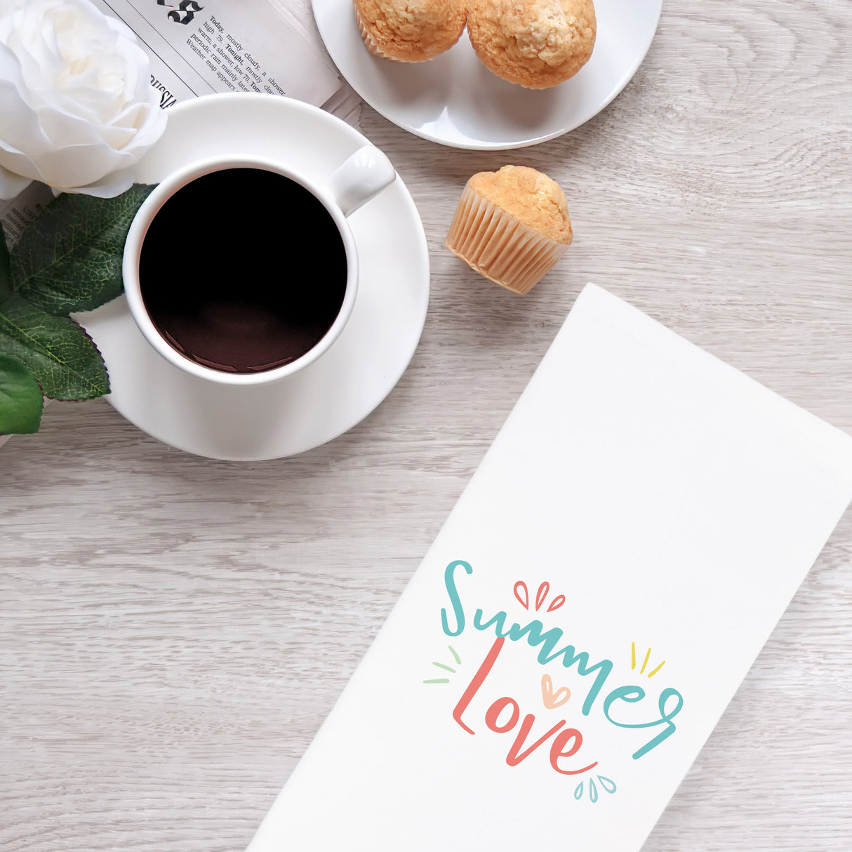 Summer Love Kitchen Tea Towel from The Cotton & Canvas Co.
