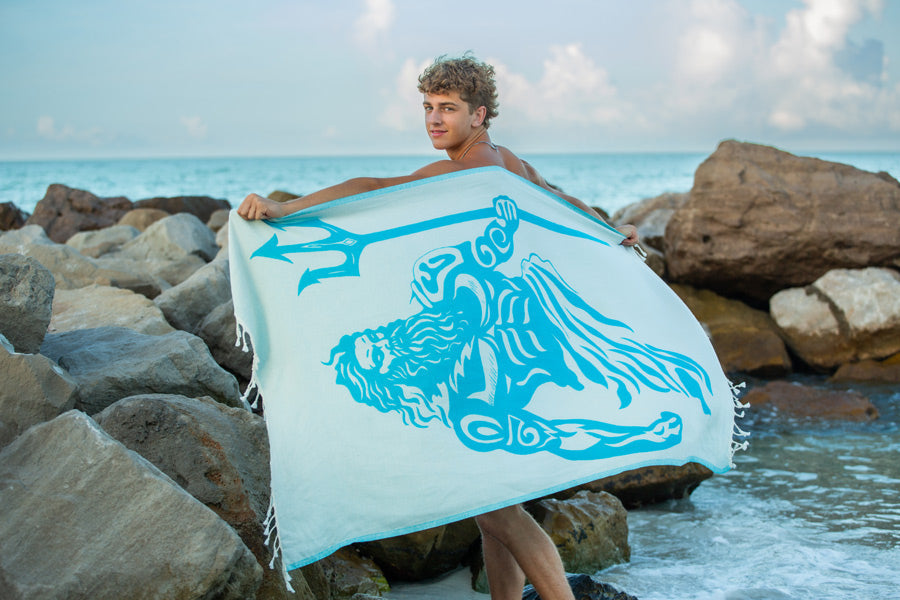Poseidon Turquoise - Turkish Towel from Sun Drunk