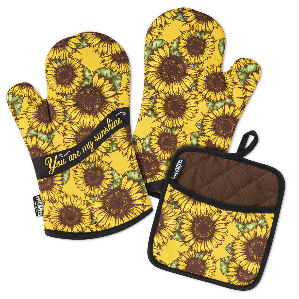Sunflower You Are My Sunshine Oven Mitts And Potholder Set From Zapps Clothing