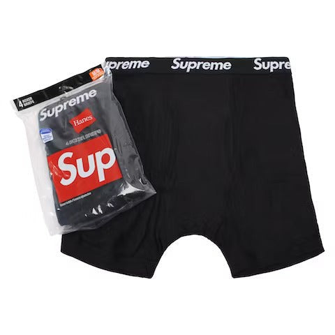 Supreme Hanes Boxer Briefs (4 Pack) Black from LacedUp