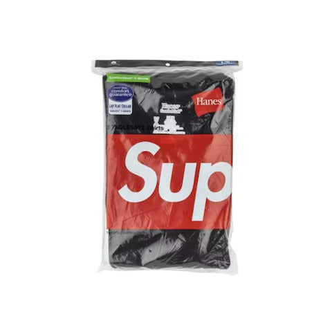 Supreme Hanes Tagless Tees (3 Pack) Black from LacedUp